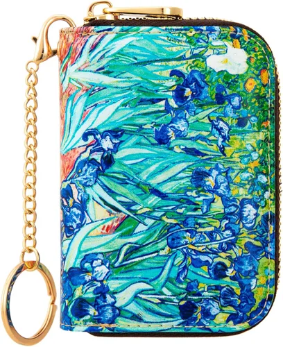 Vista 12 de Soporte para tarjetas de crédito, cartera con bloqueo RFID para mujer, pequeña cartera delgada de cuero con llavero con cremallera, funda