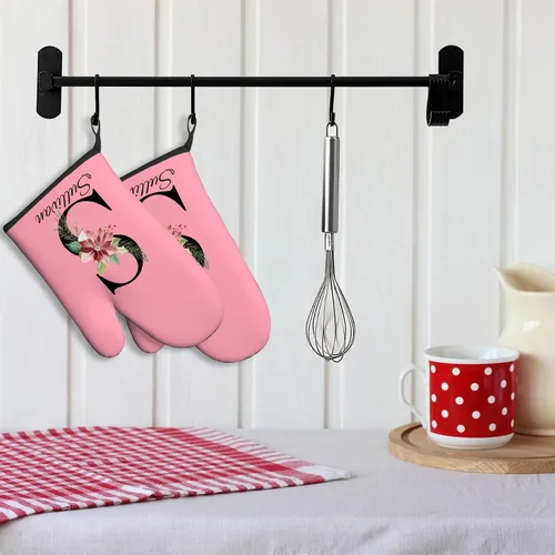 Vista 5 de Manoplas de horno personalizadas con nombre y foto, resistentes al calor y a la intemperie, para amigos y familia, como regalo de cocina, horneado