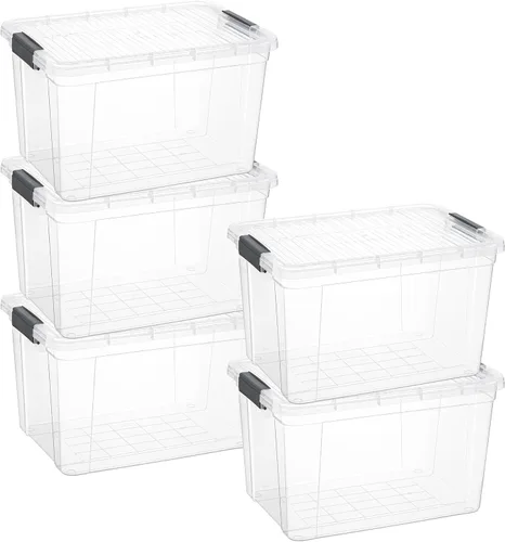 Vista 160 de Superio Mini contenedor de almacenamiento de plástico para crayón, suministros de arte y estuche de costura, organizador pequeño apilable