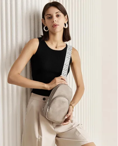 Vista 2 de CLUCI Bolso bandolera para mujer, mochila para viajes, senderismo, ciclismo