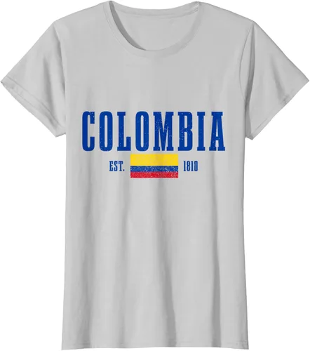 Vista 18 de Colombia Est. 1810 - Camiseta de Colombia Vintage, Negro, S