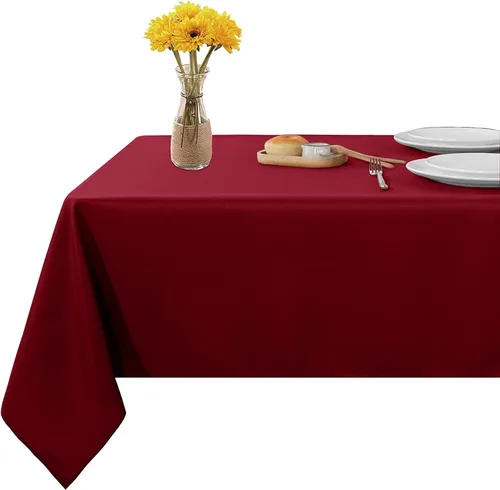 Vista 7 de Mantel rectangular – Mantel decorativo para banquetes, cocinas de fiesta, comedor, 400 hilos y 100% algodón centro y mantel de té, paquete de 5
