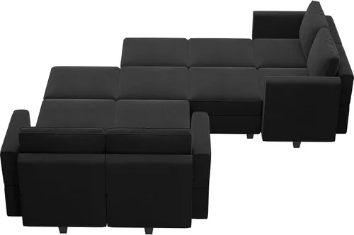 Vista 9 de Belffin Sofá modular convertible de gran tamaño con otomanas de almacenamiento, sofá cama seccional extra grande con diván reversible, sofá cama