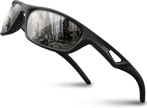 Vista 16 de RIVBOS Polarized Sports Sunglasses UV400 for Driving Cycling Fishing RB831 TR90 lightweight frame for cycling, baseball, running, driving and Negro