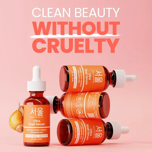 Vista 4 de SeoulCeuticals Korean Skin Care - Suero de mucina de caracol 97.5% - K Beauty Skincare Anti Arrugas Cica Night Serum Ácido Hialurónico para la cara