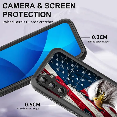 Vista 5 de Funda para Galaxy S23 FE 5G, cuerpo completo, protección contra caídas, a prueba de polvo, resistente de 3 capas, militar, resistente, duradera