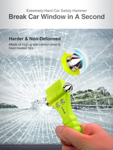 Vista 2 de Luxtude Cortador de cinturón de seguridad para romper ventanas, interruptor de ventana de coche