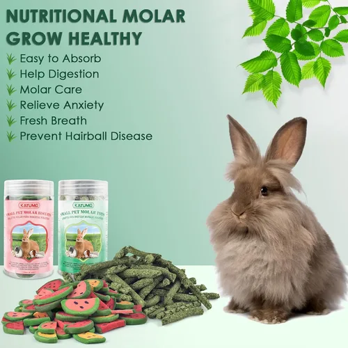 Vista 2 de KATUMO Juguetes masticables de conejo de 11.64 oz, palitos y golosinas