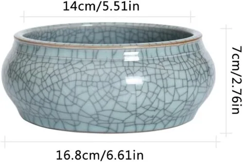 Vista 2 de BONAD Incense Holder Celadon Incense Burner Ceramic Large Incense Burner Household Plate Incense Sandalwood Tower Incense Living Room Incense Cone
