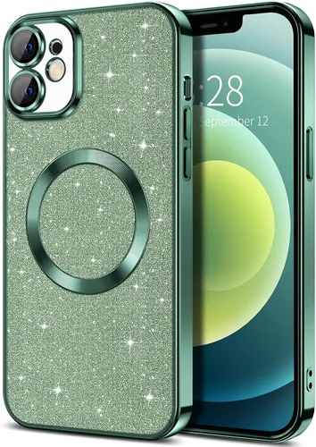 Vista 38 de Hython para iPhone 16 Funda con chispas brillantes, fundas transparentes magnéticas con protector de lente de cámara [Compatible con MagSafe]