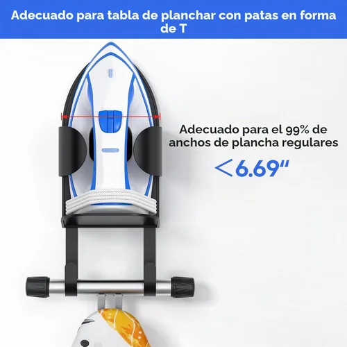 Vista 3 de ORLESS Soporte de pared grande de metal para tabla de planchar, soporte para tabla de planchar, soporte para tabla de planchar, soporte de pared