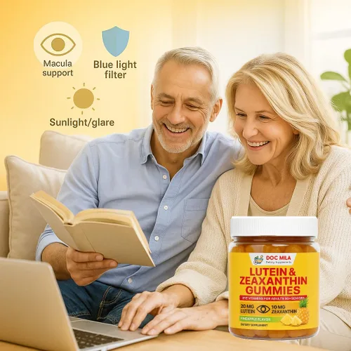 Vista 6 de Gomitas de luteína y zeaxantina - Vitaminas oculares para adultos mayores de 50 años - Suplementos de salud ocular para más de 50 adultos - Luteina
