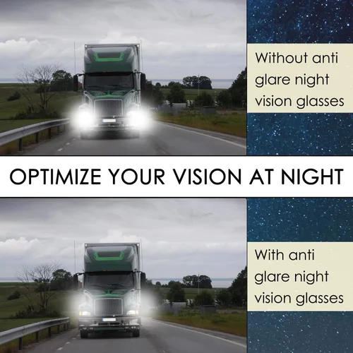Vista 5 de Optix 55 Fit Over HD Day Night Driving Glasses Wraparound Sunglasses for Men Women - Anti Glare Polarized Wraparounds