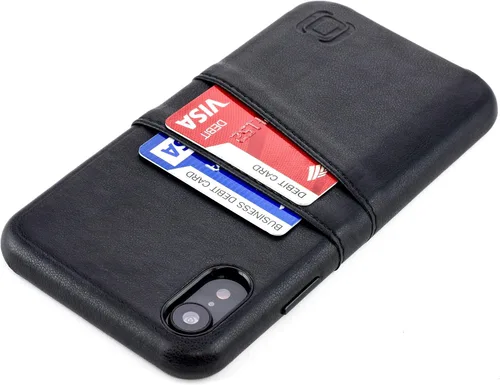 Vista 15 de Dockem Funda tipo cartera para iPhone XR (6.1"): Placa de metal integrada para montaje magnético y 2 tarjeteros (Exec M2, cuero sintético, gris)