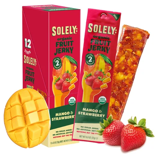 Vista 15 de Solely - Charqui de frutas orgánicas Un ingrediente Vegano Sin OGM Sin gluten Sin agregado de azúcar