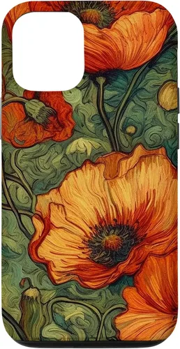 Vista 26 de iPhone 16 Floral Van Gogh Style Poppy Flower Case
