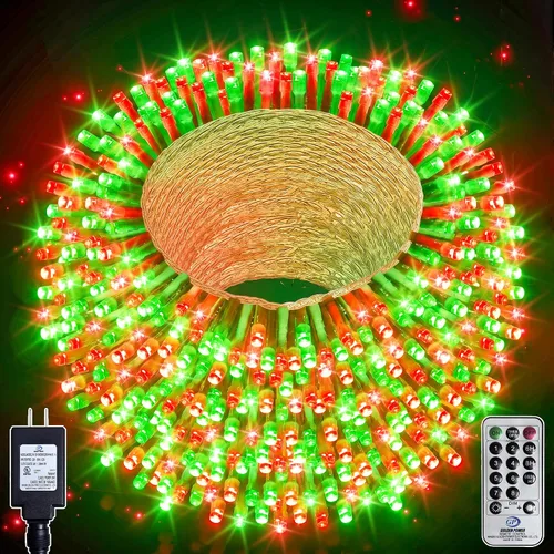 Vista 11 de Luces de Árbol de Navidad LED de 66 pies con 200 LED, Luces Navideñas Exteriores Blanco Frío Brillante para Casa, Luces de Hadas con 8 Modos