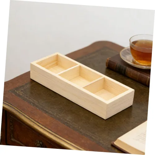Vista 4 de Wood Tea Bag Holder Organizer with 3 Compartments for Countertop