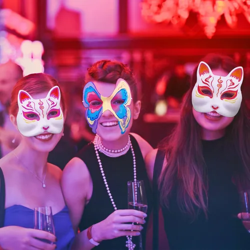 Vista 3 de twinklemon 40 máscaras de papel blanco maché para bricolaje de cara completa, máscaras de manualidades en blanco, máscaras de gato para proyectos
