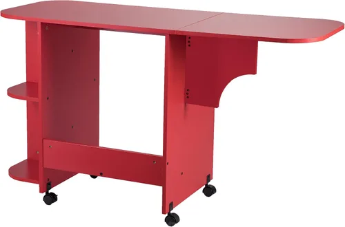 Vista 9 de SEI FURNITURE Southern Enterprises - Mesa extensible para manualidades, color rojo
