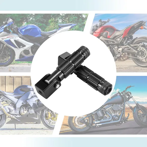Vista 5 de Motoforti 1 par 0.276 in aleación de aluminio universal motocicleta plegable trasero reposapiés estribera pedal Ciclismo negro