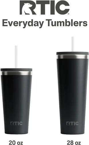 Vista 7 de RTIC Vaso Térmico Diario de 20 onzas de Acero Inoxidable Portátil con Aislamiento, Taza de Café de Viaje con Pajita, Forro de Cerámica, Tapa