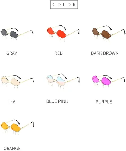 Vista 8 de ENTHYI Gafas de sol Cloud Lightning para mujereshombres sin montura para fiesta sin montura