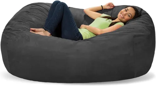 Vista 4 de Comfy Sacks - Puf de espuma viscoelástica de 6 pies, tumbona de color zorro polar