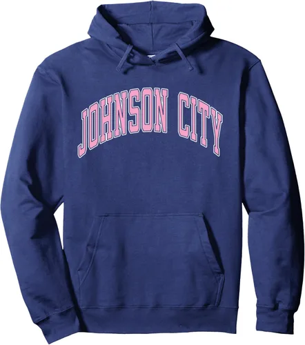Vista 6 de Johnson City Tennessee TN - Sudadera con capucha para texto rosa, Negro