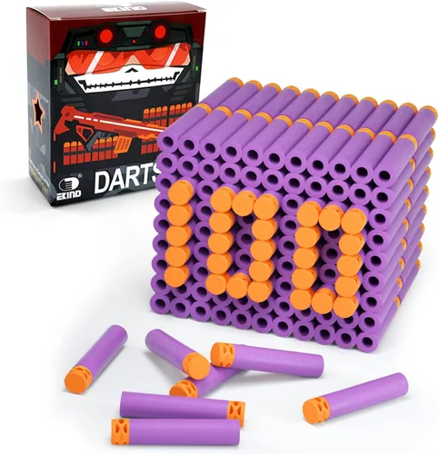 Vista 12 de EKIND 100 piezas de 2,83 pulgadas diseño hueco TPR dardos de cabeza suave rellenos de espuma tipo bala para armas Nerf N-strike Elite, 100, Blanco