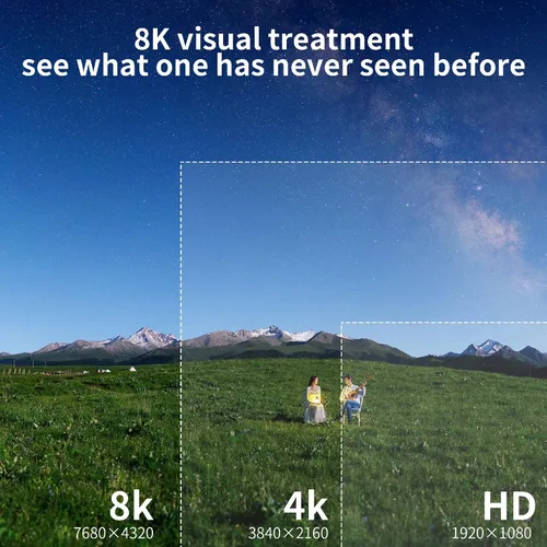 Vista 5 de Adaptador HDTV de 8K y 60Hz de 90 grados de ángulo descendente macho a hembra, conector HDTV 2.1UHD de 48 Gbps, extensor 3D, compatible con HDR, PC