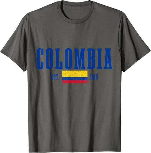 Vista 64 de Colombia Est. 1810 - Camiseta de Colombia Vintage, Negro, S