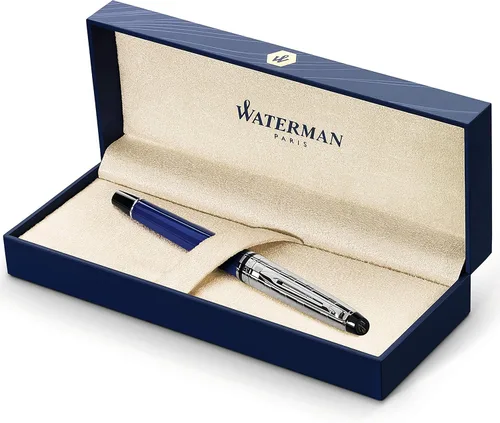 Vista 16 de Pluma estilográfica profesional de acero inoxidable con detalles dorados WATERMAN, Negro