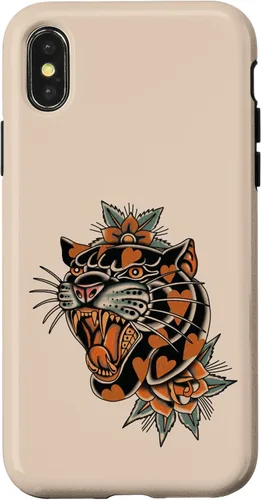 Vista 5 de American Traditional Panther with Hearts Old School Tattoo Case para iPhone 17