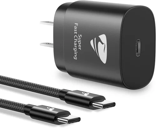 Vista 3 de Cargador para iPhone 15 Pro, cargador USB tipo C de 25 W, bloque de carga rápida con cable de carga USB C de 6 pies para Apple iPhone 15/15 Plus/15
