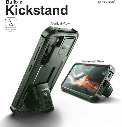 Vista 4 de Dexnor Funda de cuerpo completo para Samsung Galaxy S23 5G/6.1 pulgadas, marco frontal extra, protección de grado militar, protector de pantalla