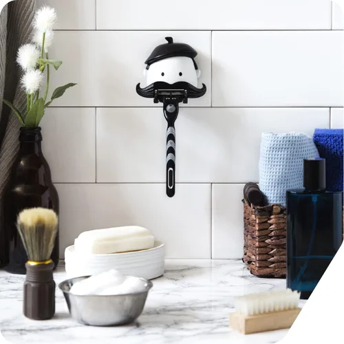 Vista 8 de PELEG Design Mr. Razor - Soporte para maquinilla de afeitar con succión para ducha, baño, baño, regalos únicos