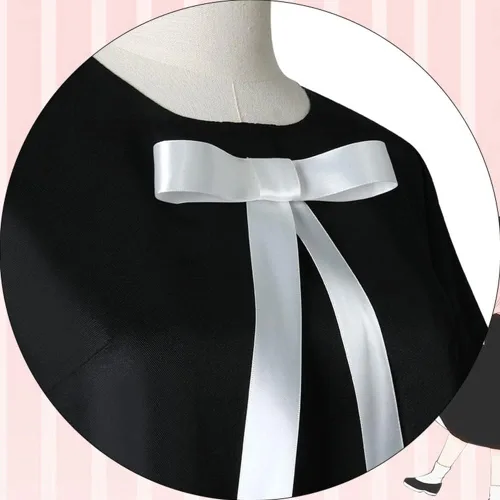 Vista 4 de Lmetsky Disfraz de anime para cosplay, vestido de anime, traje de anime Unifrom con peluca para fiesta de Halloween Negro