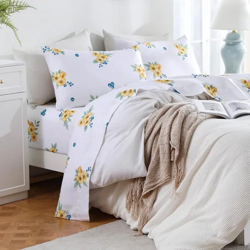 Vista 65 de Bedlifes Juego de sábanas refrescantes de 3 piezas tamaño individual con mezcla de rayón derivado de bambú, suave y transpirable, bolsillo profundo
