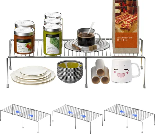 Vista 19 de Estante Expandible de Redrubbit, Organizador de Almacenamiento de Metal Resistente a la Oxidación para Cocina, Nevera, Baño, Negro