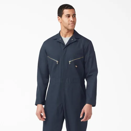 Vista 3 de Dickies - Overol de manga larga de lujo para hombre de 7.5 oz de sarga con cierre frontal para mecánico, uniforme industrial