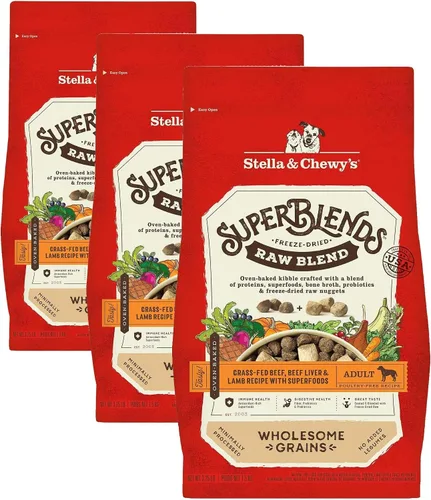 Vista 12 de Stella & Chewy's SuperBlends Raw Blend - Receta de carne de res alimentada con pasto, hígado de res y cordero con superalimentos, bolsa de 3.25