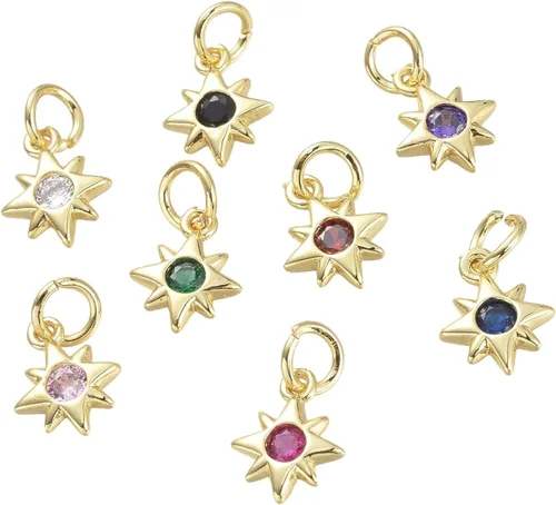 Vista 12 de LiQunSweet 20 piezas de micro pavé de circonitas cúbicas para bebé, diseño de huellas, para hacer joyas de ducha