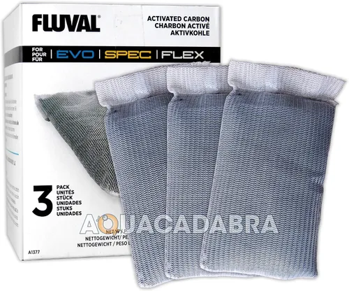 Vista 7 de Fluval Spec/Evo/Flex carbón activado, medios de filtro de acuario de repuesto, paquete de 3, A1377