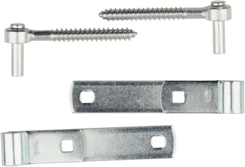Vista 2 de National Hardware N130-005 290BC Gancho de tornillo/Bisagra de Correa Chapado en Cinc, 6", 2 Paquete
