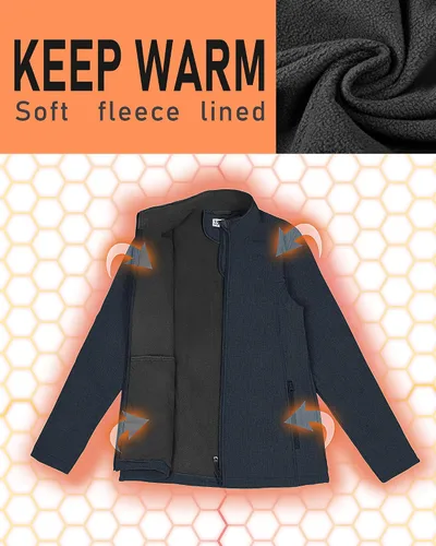 Vista 6 de 33,000ft Chaqueta ligera Softshell para mujer, con forro polar, rompevientos, impermeable, cálida para correr, golf, senderismo