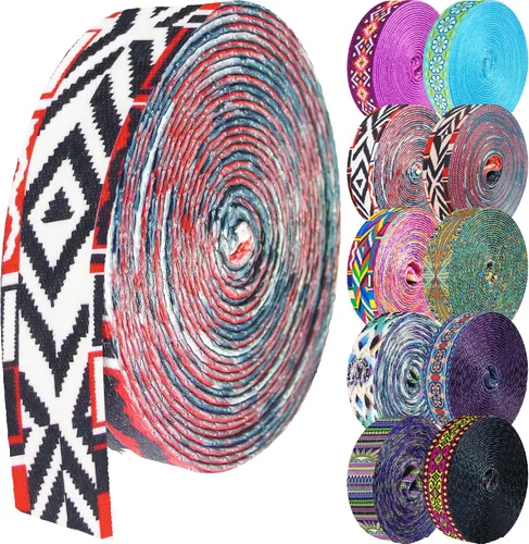 Vista 14 de 1.5 pulgadas Correa de nailon con patrón, correas de cinturón de nailon, correas para bolso, correas para mochila, cinturón de nailon