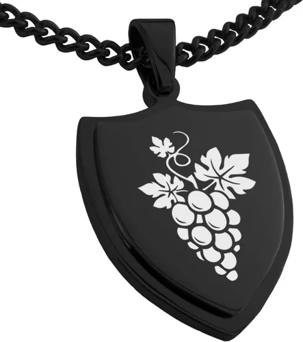 Vista 33 de Collar con colgante de escudo de dioses griegos de acero inoxidable