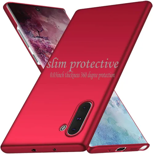 Vista 4 de Funda de teléfono para Samsung Galaxy Note 10 Slim Funda protectora Galaxy Note 10 Premium Material PC Hard Cover (rojo)