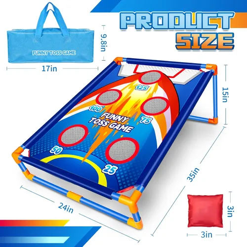 Vista 2 de Juego de lanzamiento de bolsas de frijoles para niños, regalo ideal para niños de 3 a 8 años. Juguetes exteriores para niños y niñas de 3, 4, 5, 6